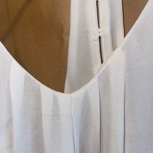 Naked Zebra white tank with gold beads